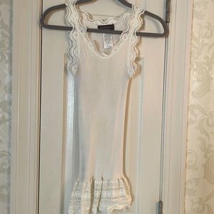 New without tags never worn off white part silk/lace tank top